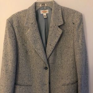100% Wool blue shade herringbone Talbots blazer